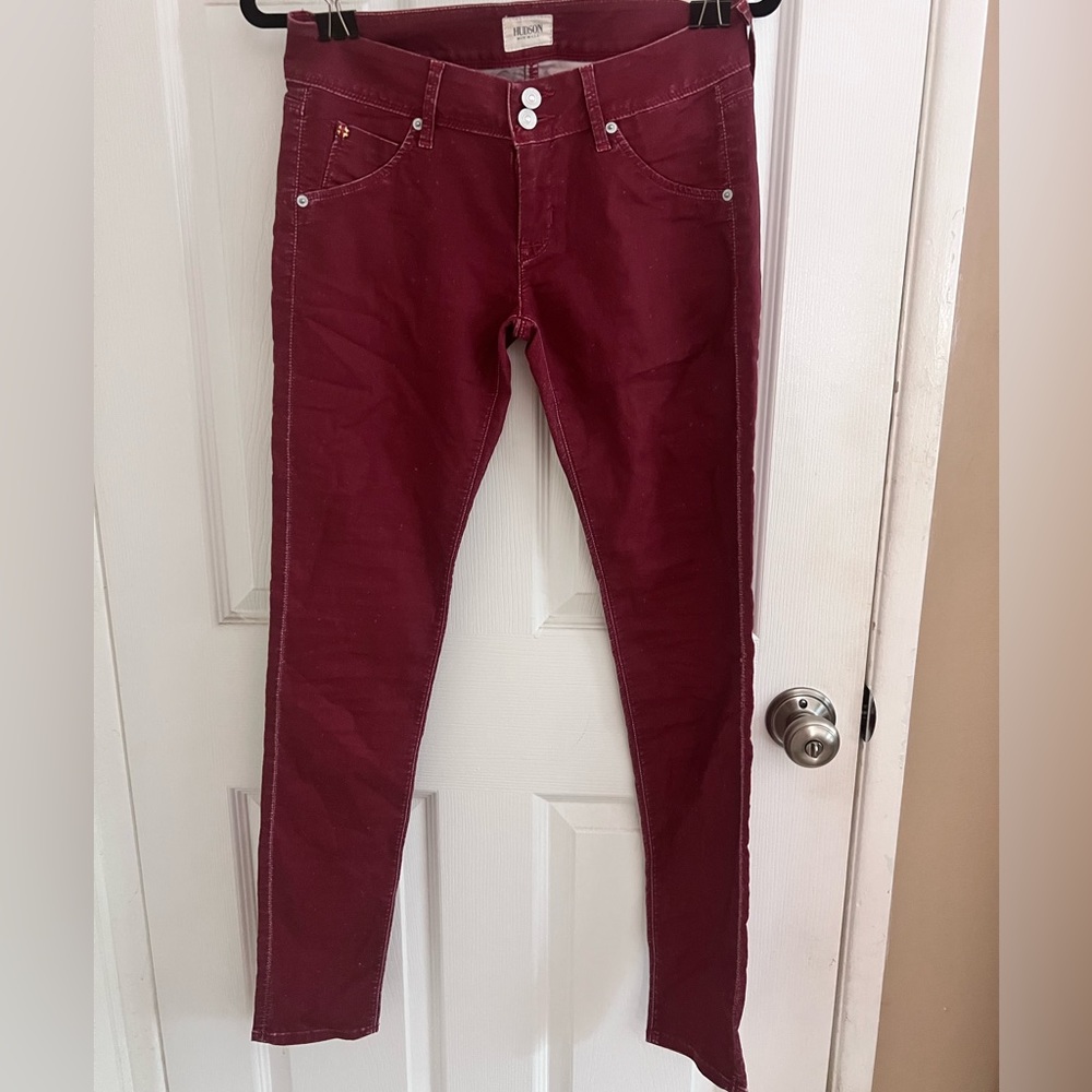 Red low rose pants